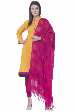 A R SILK Magenta Color Window Square Dupattas & Chunnis