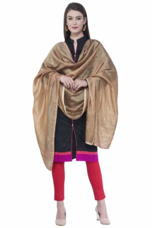 A R SILK Dark Golden Color Silk Siroski Dupattas & Chunnis