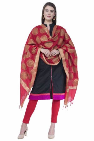 A R SILK Red Color Vns Big Gola Dupattas & Chunnis