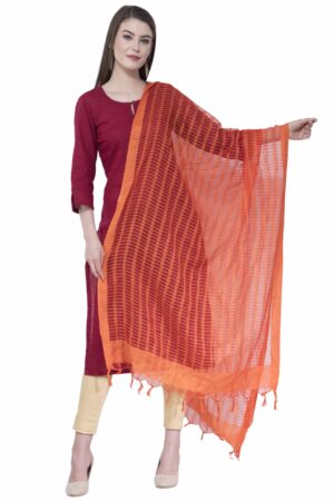 A R SILK Orange Color Regular Dupatta Dupattas & Chunnis