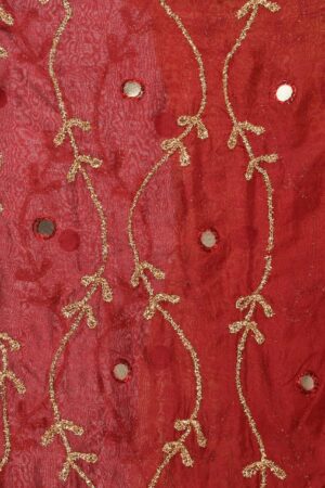 A R Silk Women’s Tapeta Silk Resham Zari Embroidery Maroon Fancy Dupatta