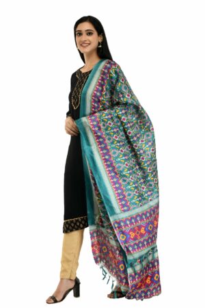 A R Silk Women’s Printed Poly Rama Green Dupatta #Fancy Dupatta