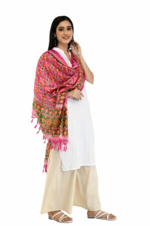 A R Silk Women’s Printed Poly Magenta Dupatta #Fancy Dupatta