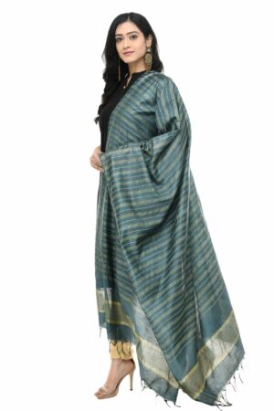 A R Silk Women’s Cotton Grey Dupatta # Regular Dupatta