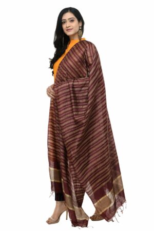 A R SILK Women’s Chiffon Multi Pum-2 Red Regular Dupatta/Chunni