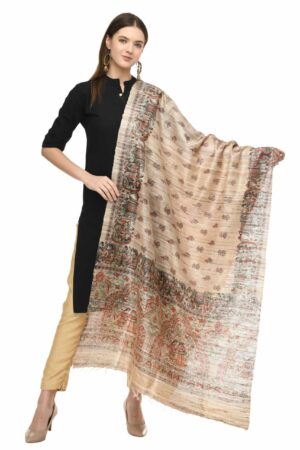 A R Silk Women’s Ghicha Silk Golden Handprint Dupatta # Fancy Dupatta