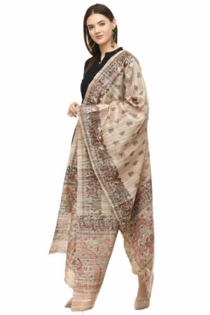 A R Silk Women’s Ghicha Silk Golden Handprint Dupatta # Fancy Dupatta