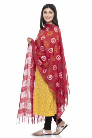 A R SILK Women’s Cotton Maroon Batik Print Dupatta # Party Wear