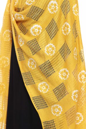 A R SILK Women’s Cotton Yellow Batik Print Dupatta # Party Wear