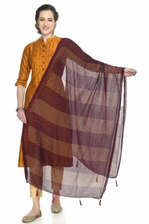 A R SILK Women’s Self Embroidery,Regular Wear Dupatta,Desinger Dupatta Wine Colour Chiffon Regular Dupattas & Chunnis