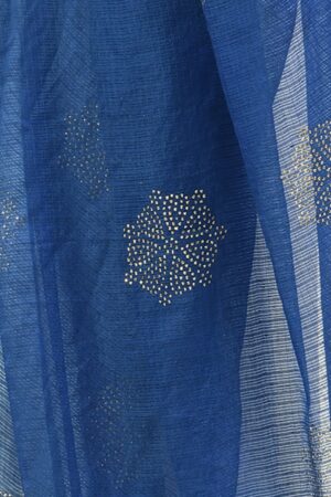 A R SILK Women’s Siroski Work Royal Blue Colour Cota Cotton Fancy Dupatta/Chunnis