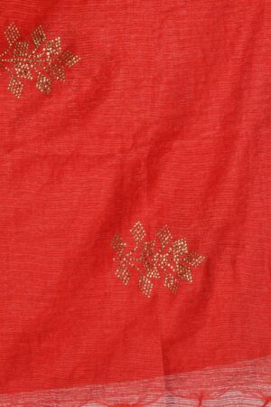 A R SILK Women’s Siroski Work Red Colour Cota Cotton Fancy Dupatta/Chunnis