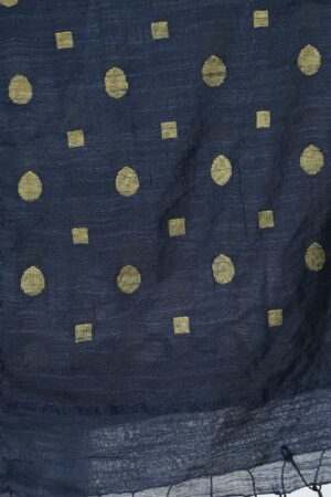 A R Silk Women’s Navy Colour Striped Blended Cotton Regular Dupatta/Chunnis