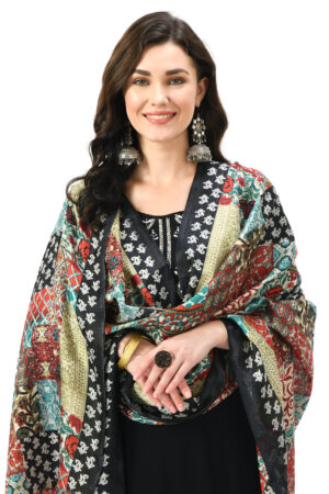 A R Silk Women’s Blend Silk Digital Print Regular Dupatta