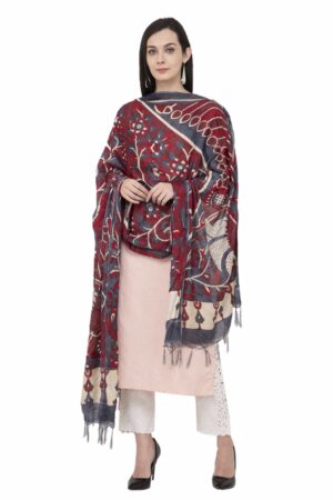 A R SILK Modal Kalamkari Print Fancy Dupatta Color Multi Print Dupatta/Chunni