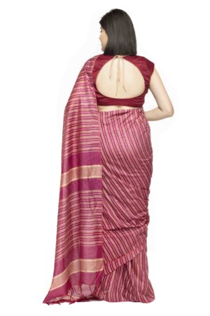 A R Silk Women’s Purple Bhagalpuri Cotton Silk Saree With Blouse Piece