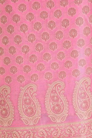 A R Silk Baby Pink Cotton Chanderi Soft Zari Embroidered Worked Unstitched Salwar Suit Dress Material With Banarasi Chanderi Dupatta