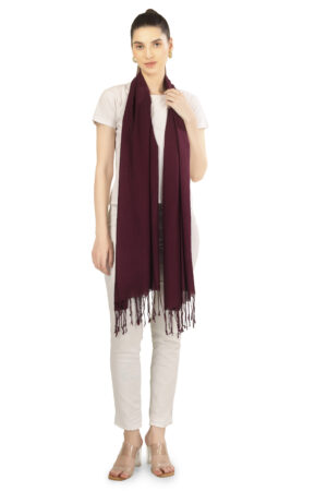 A R SILK DUPATTA HUB For Women Universal Size Scarf Stylish Chunni Soft & Skin-Friendly Stole/Cotton Dupatta For Girls With Tassel Work Comfortable For All Seasons For Female, Wine(ARS01167)