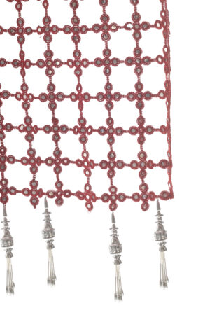 A R SILK DUPATTA HUB Women’s Foil Mirror Work With Hand Made Tassels Red Fancy and Bridal Dupatta(ARS01235)