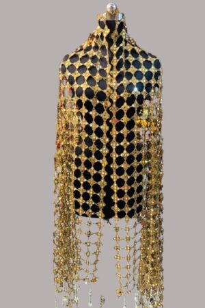 A R SILK DUPATTA HUB Women’s Original Mirror Work With Hand Made Tassels Mustard Fancy and Bridal Dupatta(ARS01273)