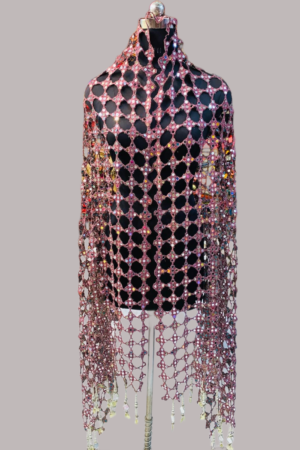 A R SILK DUPATTA HUB Women’s Original Mirror Work With Hand Made Tassels Piyazi Fancy and Bridal Dupatta(ARS01279)