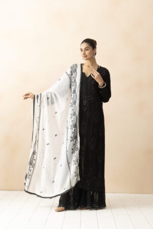 A R SILK DUPATTA HUB Women’s Cotton Thread Embroidery Cream Fancy  Dupatta(ARS01274)