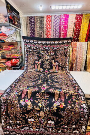 A R SILK DUPATTA HUB Women’s Pure pashmina luxury shawls Embroidery by totally handmade Premium Resham thread and Zari thread Work Fancy Dupatta