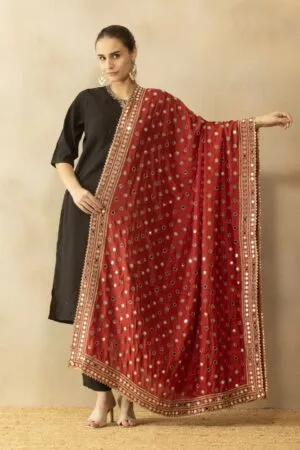 A R Silk Duppta Hub Trending mirror work silk  dupatta  for fashion wear