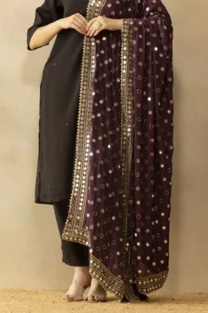 A R Silk Dupatta Hub Trending mirror work silk  dupatta  for fashion wear