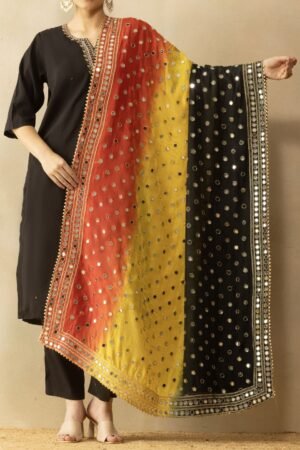 A R Silk Dupatta Hub Trending mirror work silk  dupatta  for fashion wear