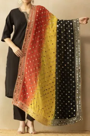 A R Silk Dupatta Hub Trending mirror work silk  dupatta  for fashion wear