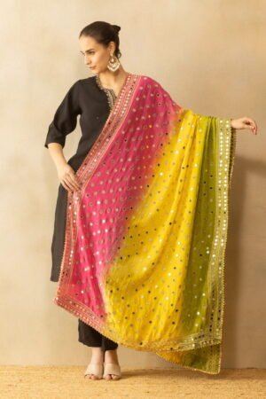 A R Silk Trending mirror work silk dupatta for fashion wear