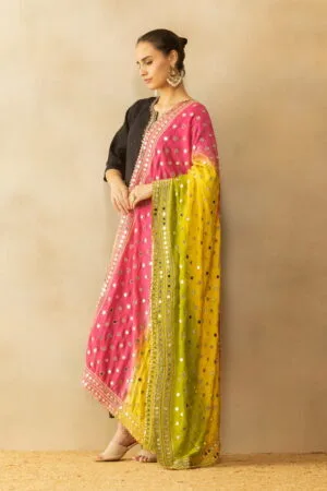 A R Silk Trending mirror work silk  dupatta  for fashion wear